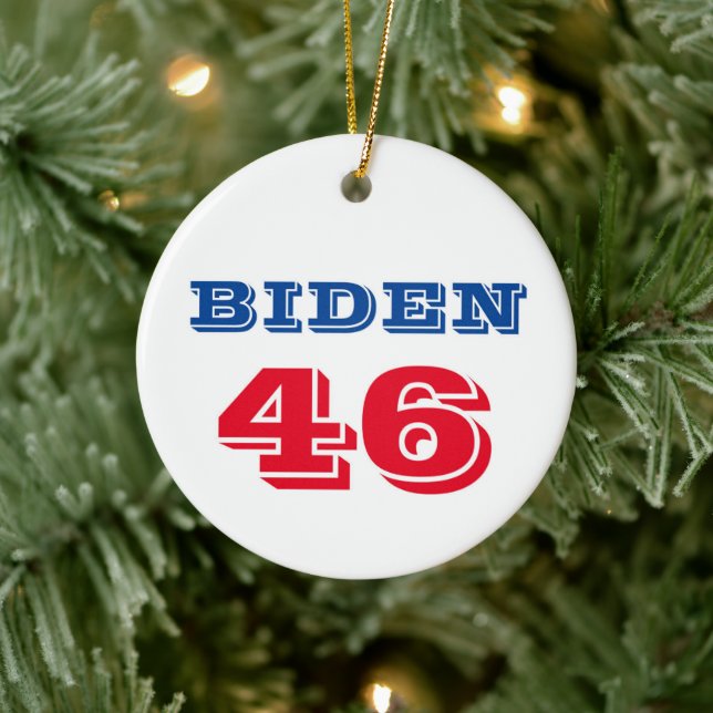 Biden 46 Collegiate Style Ceramic Ornament (Tree)