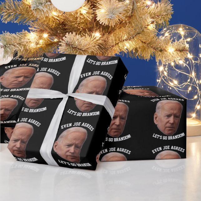 BIDEN AGREES LET'S GO BRANDON ANY OCCASION  WRAPPING PAPER (Holidays)