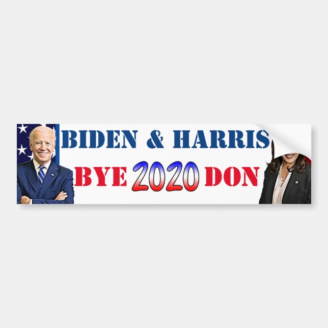 Biden and Harris Bye-Don Anti Trump Bumper Sticker (Front)