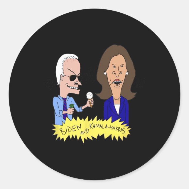 Biden And Kamala-harris Parody  Classic Round Sticker (Front)