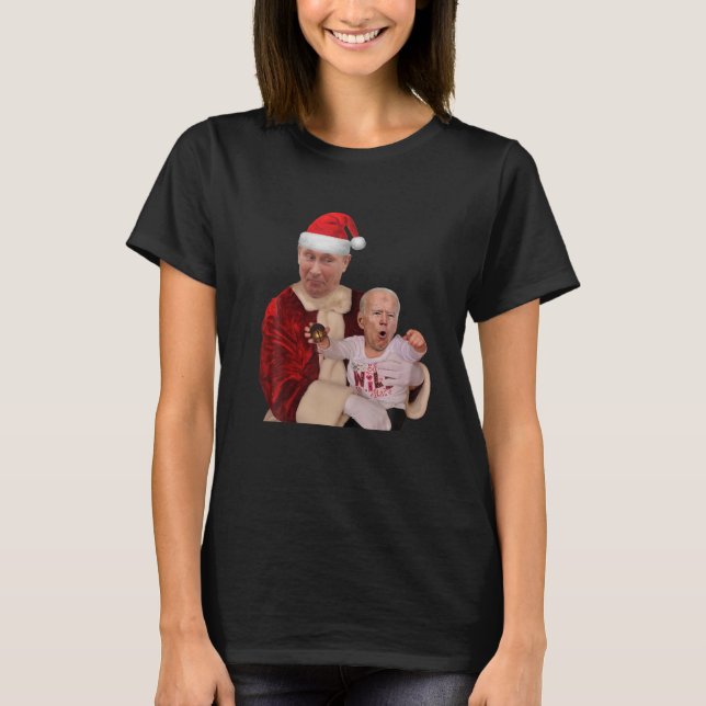 Biden And Putin Santa Christmas - Funny Christmas T-Shirt (Front)