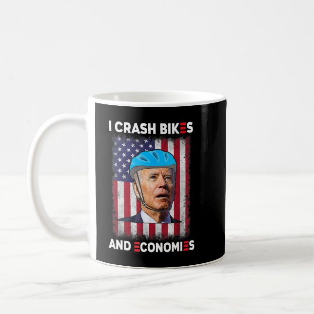Biden Bicycle I Crash Bikes And Economies.png Coffee Mug (Left)