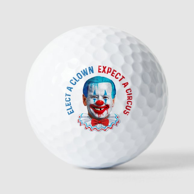 Biden clown face funny anti Biden pro trump 2024 Golf Balls (Front)