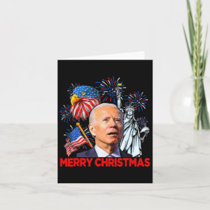 Biden Confused Patriotic Merry Christmas For 4th O Card