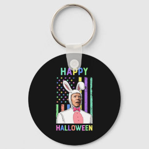 Biden Easter Happy Halloween Bunny Joe Easter Flag Key Ring