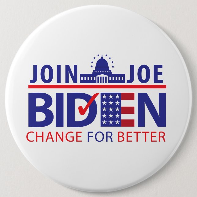 BIDEN FOR PRESIDENT! 6 CM ROUND BADGE (Front)