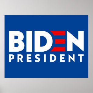 Biden for President White & Red Text Slogan, ZSSG Poster