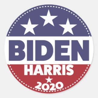 Biden Harris 2020 Button Style Classic Round Sticker