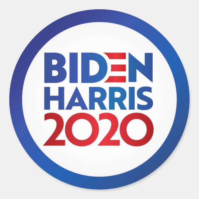 Biden Harris 2020 Classic Round Sticker (Front)