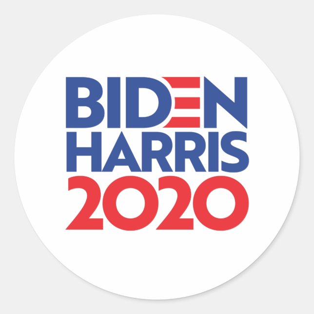 BIDEN HARRIS 2020 CLASSIC ROUND STICKER (Front)