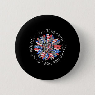 Biden Harris 2020 Cute Red White Blue Sunflower Sh 6 Cm Round Badge