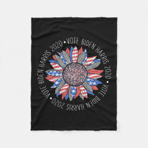 Biden Harris 2020 Cute Red White Blue Sunflower Sh Fleece Blanket