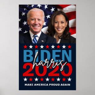 Biden Harris 2020 Election Patriotic Flag Photo Poster
