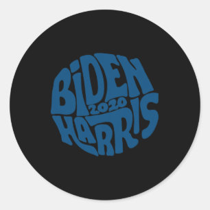 Biden Harris 2020 Hippie Sixties Typography Groovy Classic Round Sticker