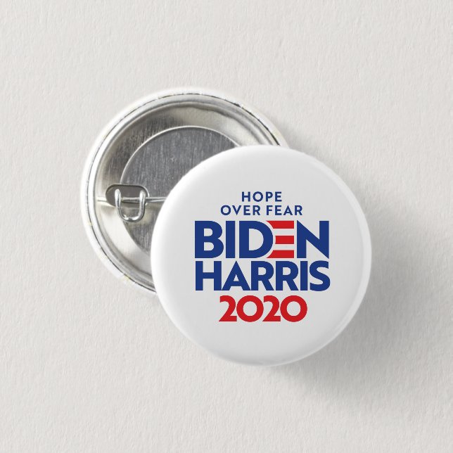 BIDEN HARRIS 2020 - Hope Over Fear 3 Cm Round Badge (Front & Back)