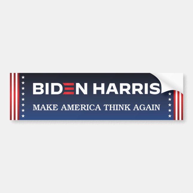 Biden Harris 2020 Make America Think Again Bumper Sticker (Front)