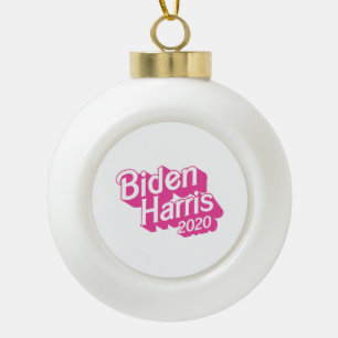 Biden Harris 2020 Pink Pride Ceramic Ball Christmas Ornament