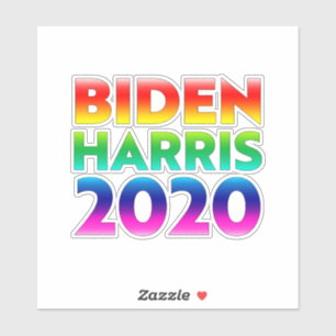 "Biden Harris 2020" Pride rainbow colours lgbt lgb