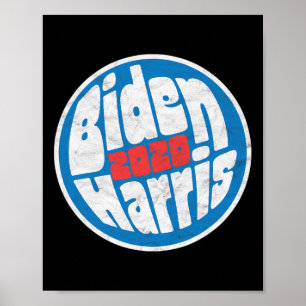 Biden Harris 2020 Retro 70s Style Vintage Distress Poster