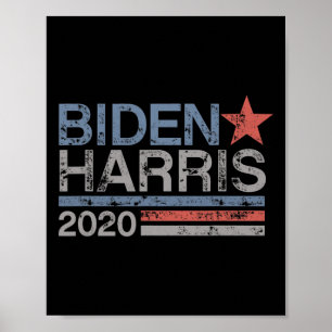 Biden Harris 2020 Vintage Distressed Type  Poster