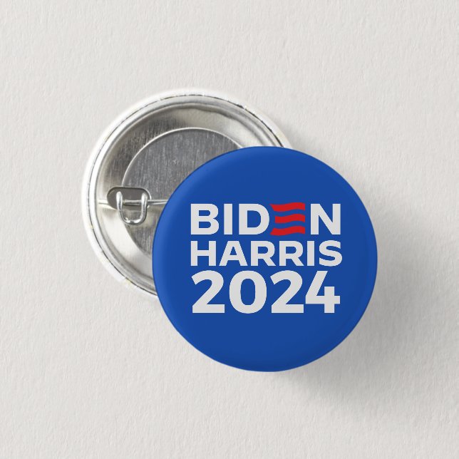 Biden Harris 2024 Blue 3 Cm Round Badge (Front & Back)