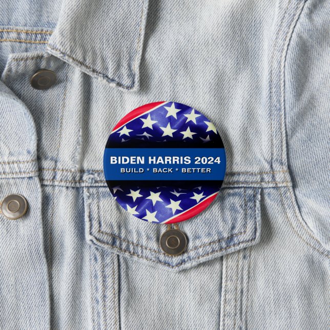 Biden Harris 2024 BUILD BACK BETTER Round Button (In Situ)