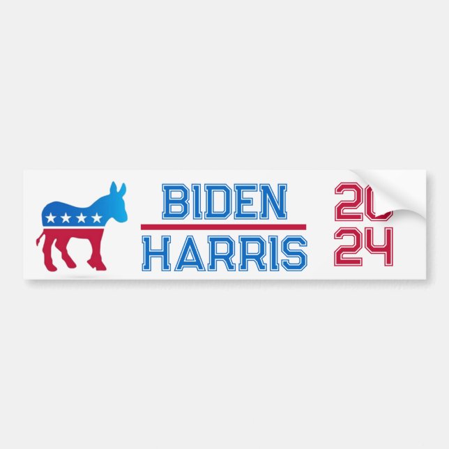 Biden Harris 2024 Bumper Sticker (Front)