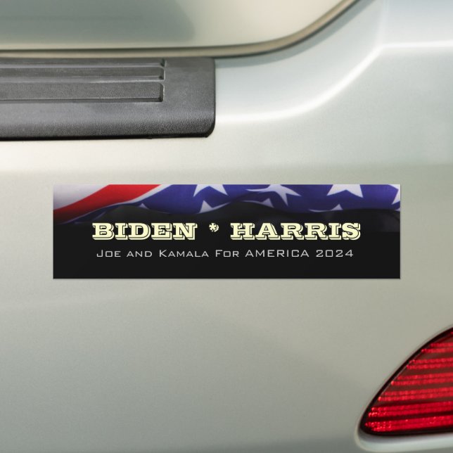BIDEN HARRIS 2024 Campaign Car Magnet Bumper Sticker (On Car)