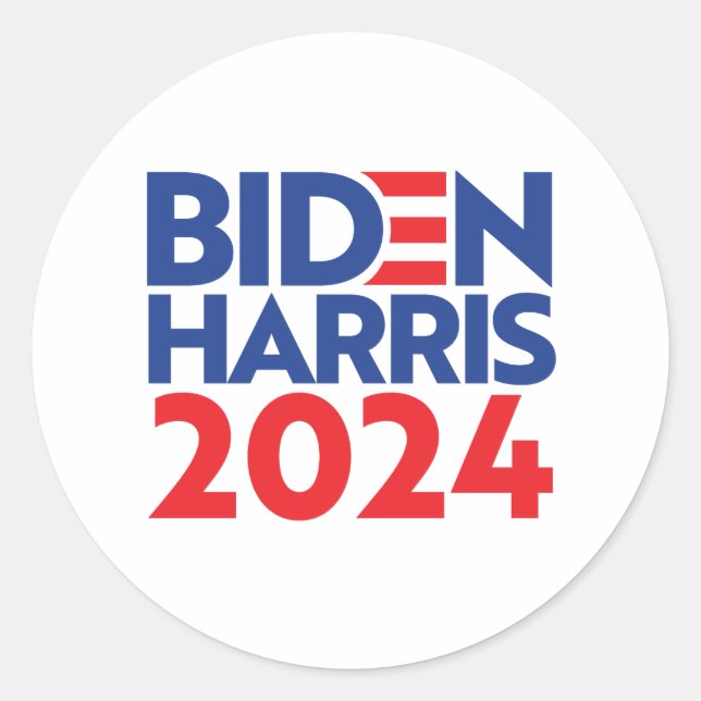 BIDEN HARRIS 2024 CLASSIC ROUND STICKER (Front)