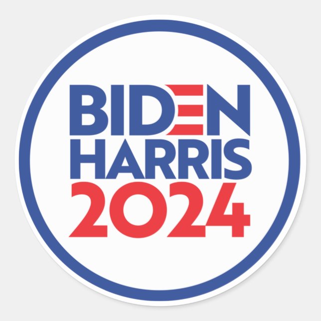 BIDEN HARRIS 2024 CLASSIC ROUND STICKER (Front)