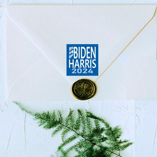 Biden Harris 2024 Election Blue Wood Art Stamp (Creator Uploaded)