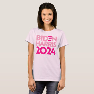 Biden Harris 2024 in Pink T-Shirt