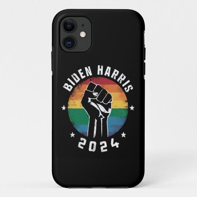 Biden Harris 2024 LGBT Rainbow Gay Pride Election  Case-Mate iPhone Case (Back)