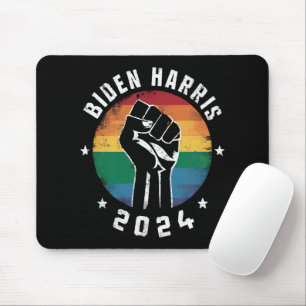 Biden Harris 2024 LGBT Rainbow Gay Pride Election  Mouse Pad