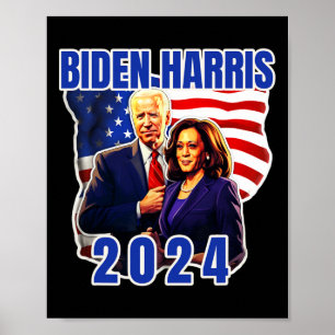 Biden Harris American Flag Vote 2024 Election  Poster