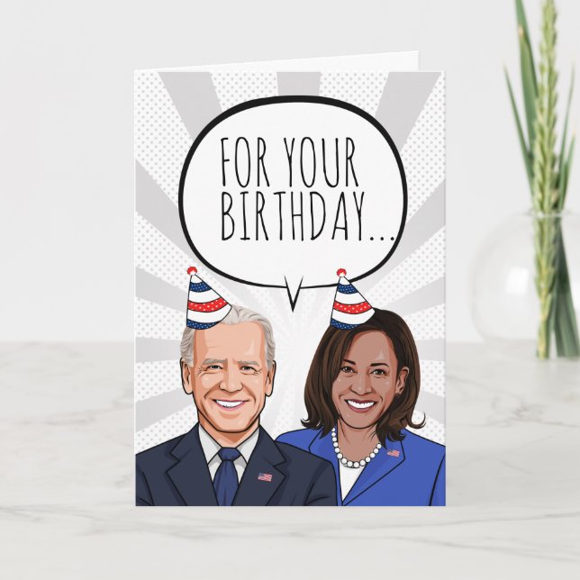 BIDEN HARRIS BIRTHDAY: Us in the White House Card (Front)