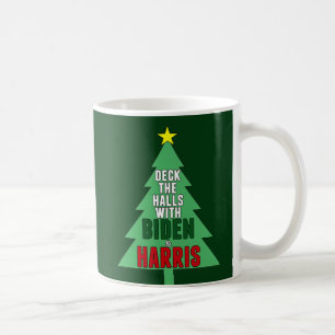 Biden Harris Christmas Tree Deck the Halls Coffee Mug