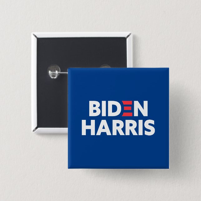 Biden / Harris Election Campaign Blue 15 Cm Square Badge (Front & Back)