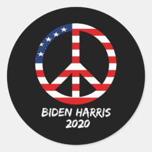 Biden Harris Election Democratic Usa Flag Peace Si Classic Round Sticker