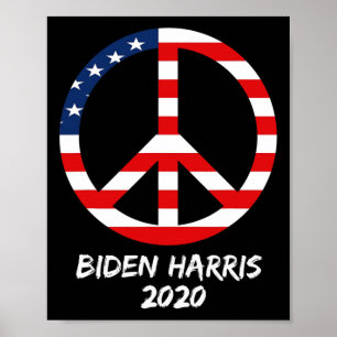 Biden Harris Election Democratic Usa Flag Peace Si Poster