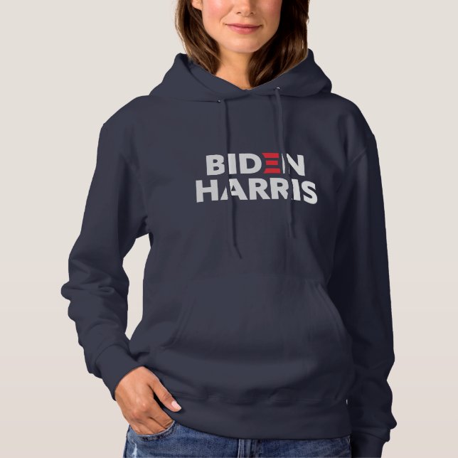 Biden / Harris Election Support Navy Blue Hoodie (Front)