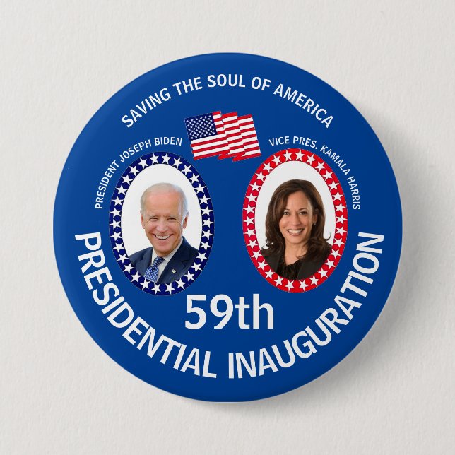 Biden Harris Inaugural 7.5 Cm Round Badge (Front)