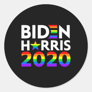 Biden Harris Lgbt Gay Pride Rainbow Flag Classic Round Sticker