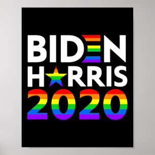 Biden Harris Lgbt Gay Pride Rainbow Flag  Poster