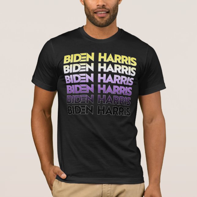 Biden Harris Nonbinary Pride T-Shirt (Front)
