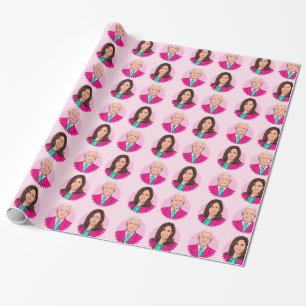 Biden Harris Pink Birthday Wrapping Paper