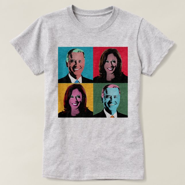 Biden Harris Pop Art Painting T-Shirt (Design Front)