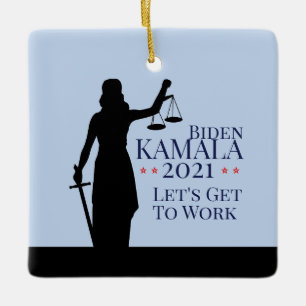 Biden Harris President Get to Work 2021 Inaugural Ceramic Ornament