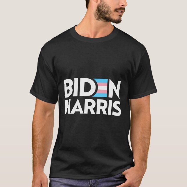 Biden Harris President Trans Pride Flag Joe Kamala T-Shirt (Front)