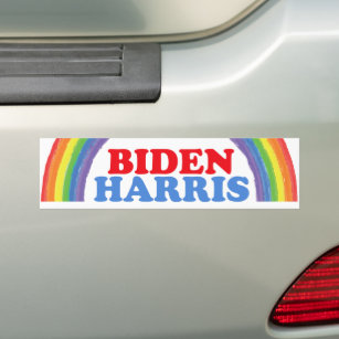 Biden Harris Rainbow Custom Cute Democrat Bumper Sticker